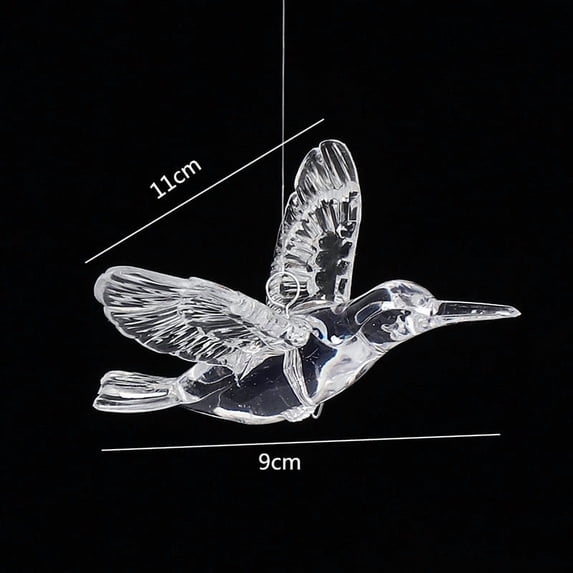 Virelaxpo Transparent Acrylic Hummingbird Hanging Decoration for Wedding and Home Decor with Crystal-like Edges and Light Reflection