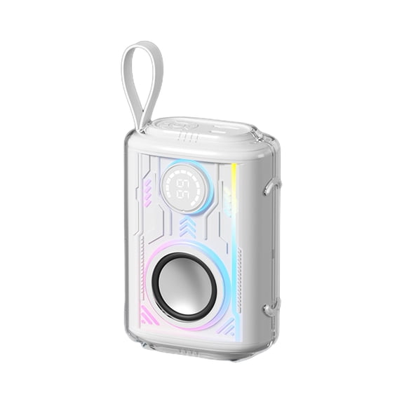 Virelaxpo Transparent Shell Bluetooth Speaker, Portable Speaker with Colorful Light for Outdoor Backpack Use