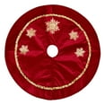 thumbnail image 1 of Virelaxpo Velvet Christmas Tree Skirt with Gold Snowflake Sequin - Elegant Holiday Party Decoration for Festive Home Ambiance and Reusable Decor, 1 of 4
