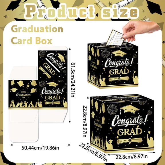 Virelaxpo Voting Box for Graduation Decoration, Party Prop for Ceremony & Celebration Vote Collection, Reusable Paper Box for Event Setup and Decoration