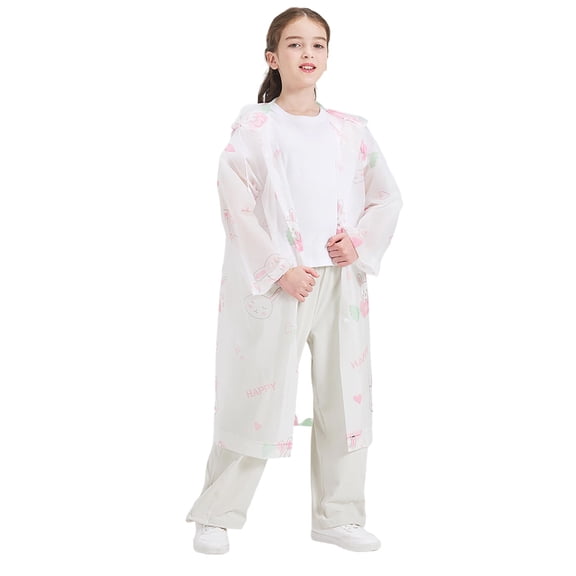 Virelaxpo Waterproof EVA Raincoat with Attached Hood, Full-Length Rain Protection Gear for Outdoor Activities, Foldable and Portable Rainwear for Rainy Weather
