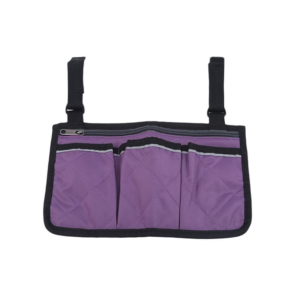 Virelaxpo Wheelchair Armrest Storage Bag Large Capacity Organizer with Multiple Pockets for Mobility Aid and Daily Needs