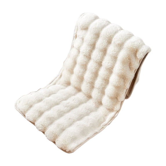 Virelaxpo Winter Plush Seat Cushion with Non-Slip Thickened Backrest for Chairs Stools and Sofas, Cozy Indoor Outdoor Use Chair Pad