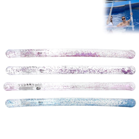 VirenLux Inflatable Sparkly Sequin Swim Pool Noodles Soft Fabric Giant Blow up Swimming Water Floats Buoyancy Floating Stick Toys for Adult Pool Accessories Beach Lake Decor