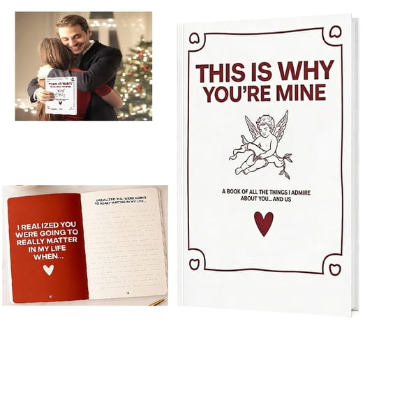 VirenLux THIS IS WHY YOU'RE MINE Couples Journal Guided Notebook Gift for Him and Her Memory Keepsake Book Valentine's Day Anniversaries Gift