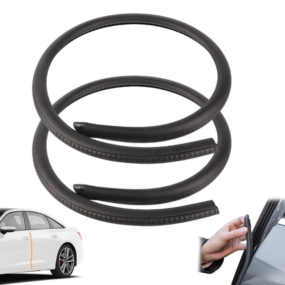 Virenlux Car Door Weather Seal Stripping Silent Sealing Strip B-Pillar Thickened Rubber Edge Trims with U-Shaped Metal Clips for Noise Reduction Push-in