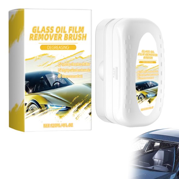 Virenlux Clear Vision Glass Cleaner Automotive Oil Film Cleaning Brush Streak-Free Windshield Clean Tool Non-Abrasive for Cars Tinted Windows Mirrors Home Glass