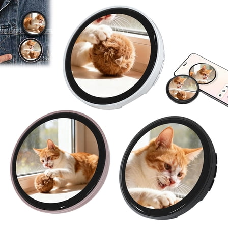 Virenlux Electric Bluetooth Digital Mini Photo Frame Button Badge Electronic LED Screen Touchscreen Videos Photos Cats Animations Valentines for Class New Year Gift