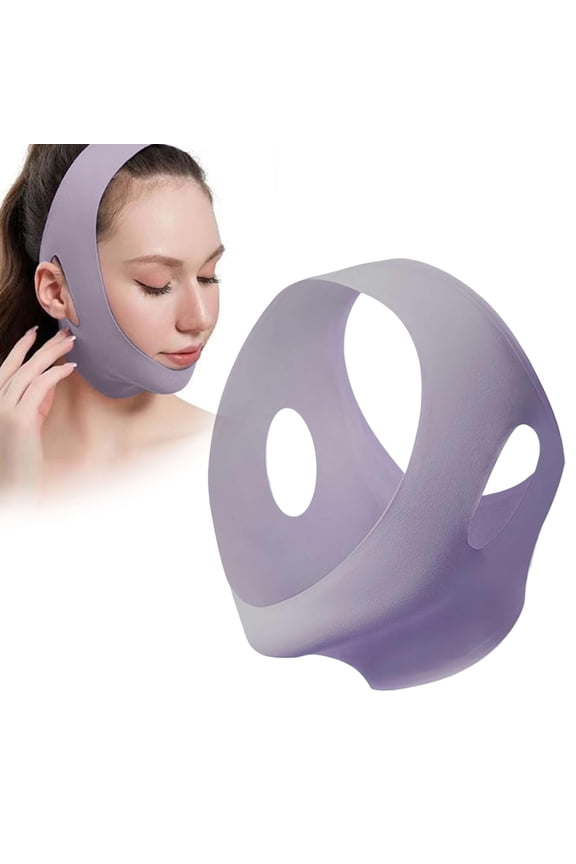 Jawline Chin Strap for Sleeping Reusable V-Line Face Masks Compression Facial Bandage Adjustable Open-Ear Design Breathable Facial Sculpting Care for Women Men