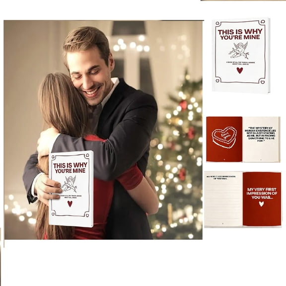 Virenlux This Is Why You're Mine Keepsake Book for Couples Writing Your Own Stories Heart Fluttering Moments Meaningful Gift for Him Her Boyfriend Girlfriend Valentine's Day