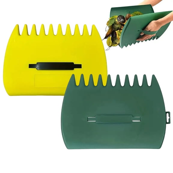 Virenlux a Set of Leave Scooops Hand Rakes Oversized 13x10 Inch Adjustable Lightweight Plastic Handle Yard Debris Grabbers Claws for Leaves Clippings Mulch Trash Garden
