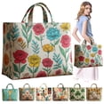 thumbnail image 1 of Virenlux Vintage Quilted Tote Bags for Women Retro Floral Lightweight Cotton Travel Top Handle Shoulder Satchel Purse Fashionable Beach Lunch Work Totes Small, 1 of 8