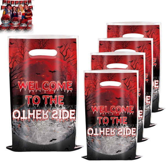 Virenlux Welcome to The Other Side Tableware Set Disposable Paper Plates Napkins Forks Birthday Creepy Themed Easy Clean Party Supplies for Party Hosts Planners Adults
