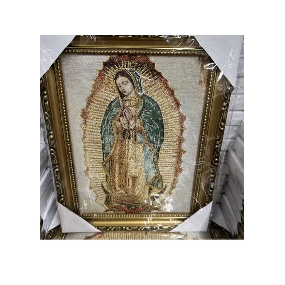 Virgen De Guadalupe CUADRO 9"x11" Our Lady Gudalupe Cushioned Frame Acojinado picture