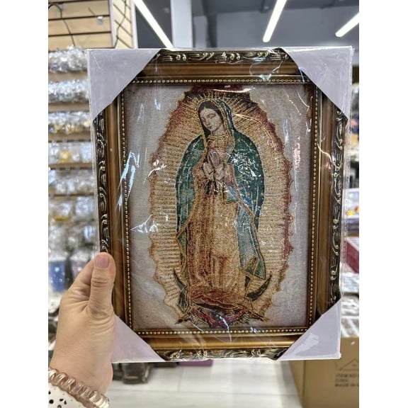 Virgen De Guadalupe CUADRO 9"x11" Our Lady Gudalupe Cushioned Frame Acojinado picture