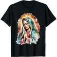 thumbnail image 1 of Virgen de Guadalupe Our Lady of Guadalupe Catholic Mary T-Shirt Black Small, 1 of 4