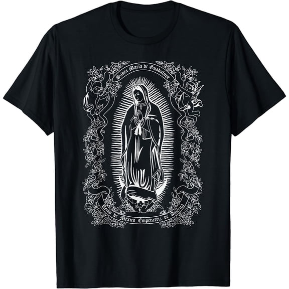 Virgen de Guadalupe Shirt Guadalupe's Virgin Christian Gift Black Large