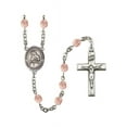 thumbnail image 1 of Virgen de la Divina Providencia Silver-Plated Rosary 6mm October Pink Fire Polished Beads Crucifix Size 1 3/8 x 3/4 medal, 1 of 1