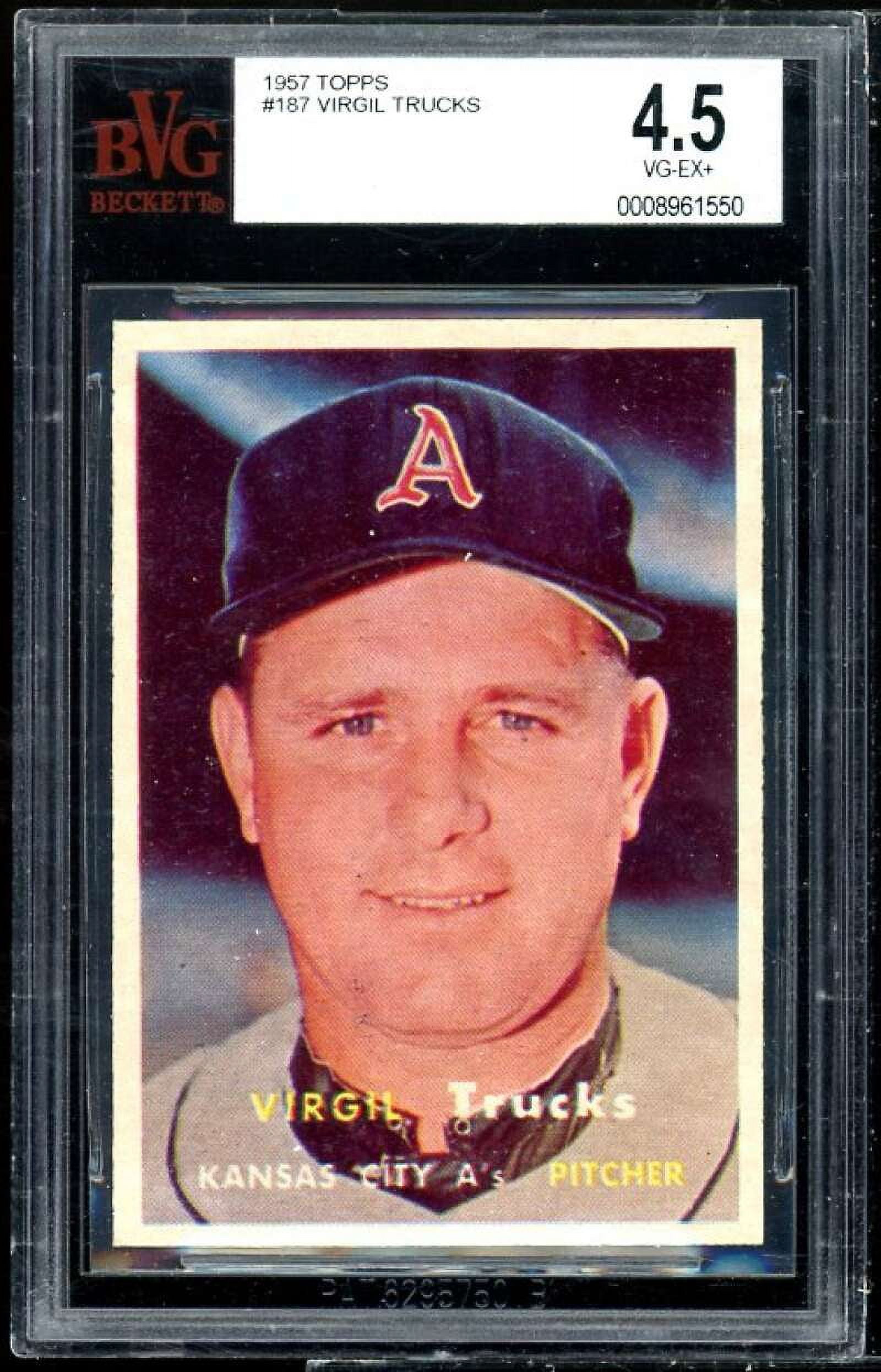Virgil Trucks Card 1957 Topps #187 BVG BGS 4.5 (small crack