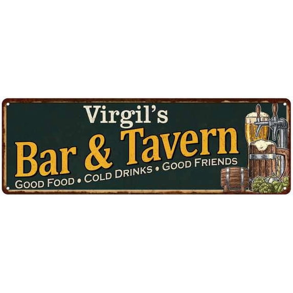 Virgil's Bar and Tavern Green Sign Man Cave 6x18 206180003360