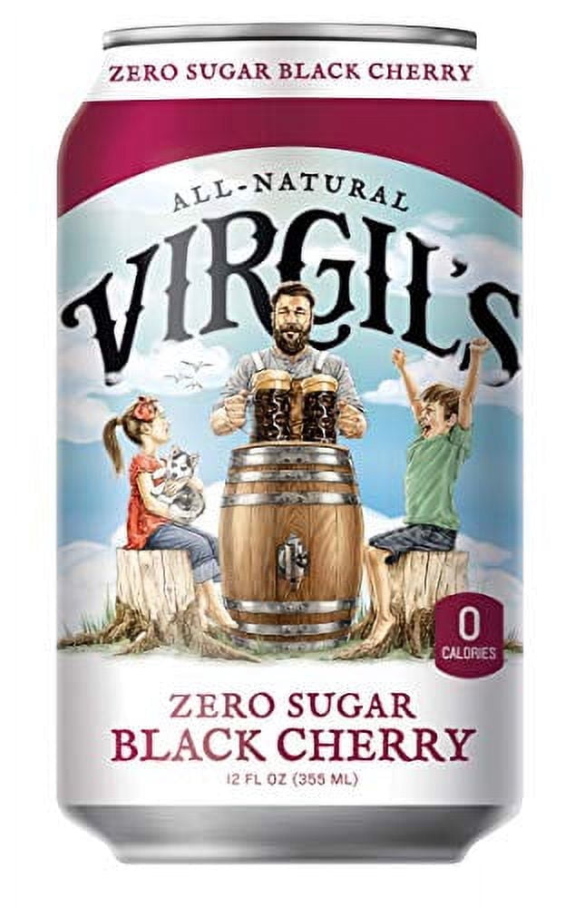 Virgil's, Zero Sugar Black Cherry, Great Tasting Zero Calorie Keto Friendly Soda (6 - 12oz cans