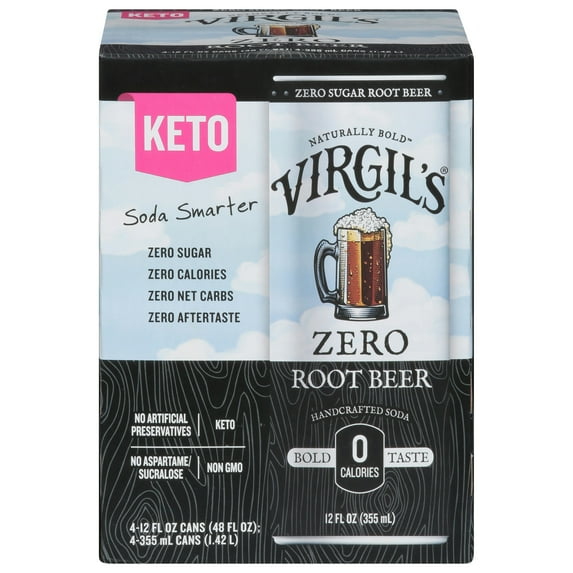 Virgil's Zero Sugar Root Beer 4-Pack 48 fl oz (Pack Of 6)
