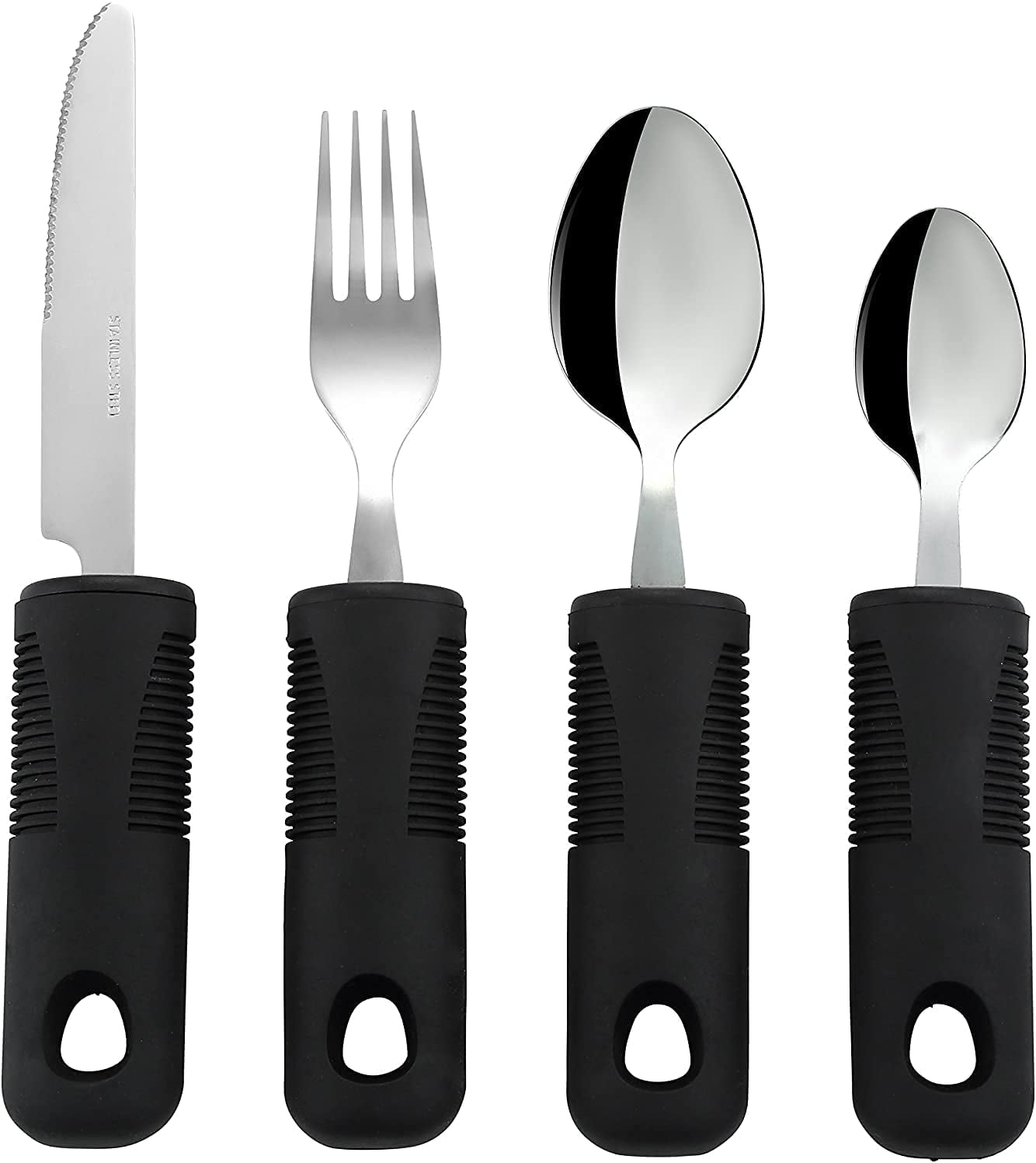 VirgilSon Extra Wide Handles Easy Grip Cutlery Set, Chunky Handles