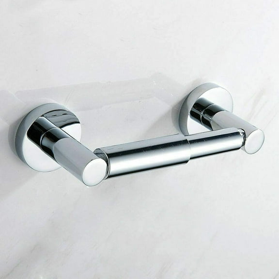 VirgilSon Toilet Roll Holder Paper Holders Wall Mounted Spring Loaded Flexible Round Mounting Tissue Stand Hanger Bathroom Kitchen Storage Silver Chrome Stainless Steel