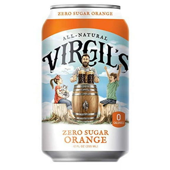Virgils 320798 72 oz Zero Sugar Orange Soda, 6 Per Pack - Pack of 4