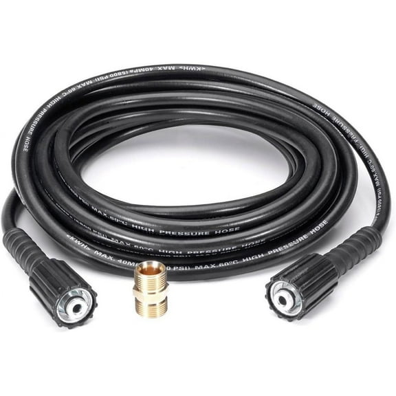 Virgilson Pressure Washer Attachments Hose, 5M, 25 FT, 1/4", Kink Free, M22-14mm Brass Thread
