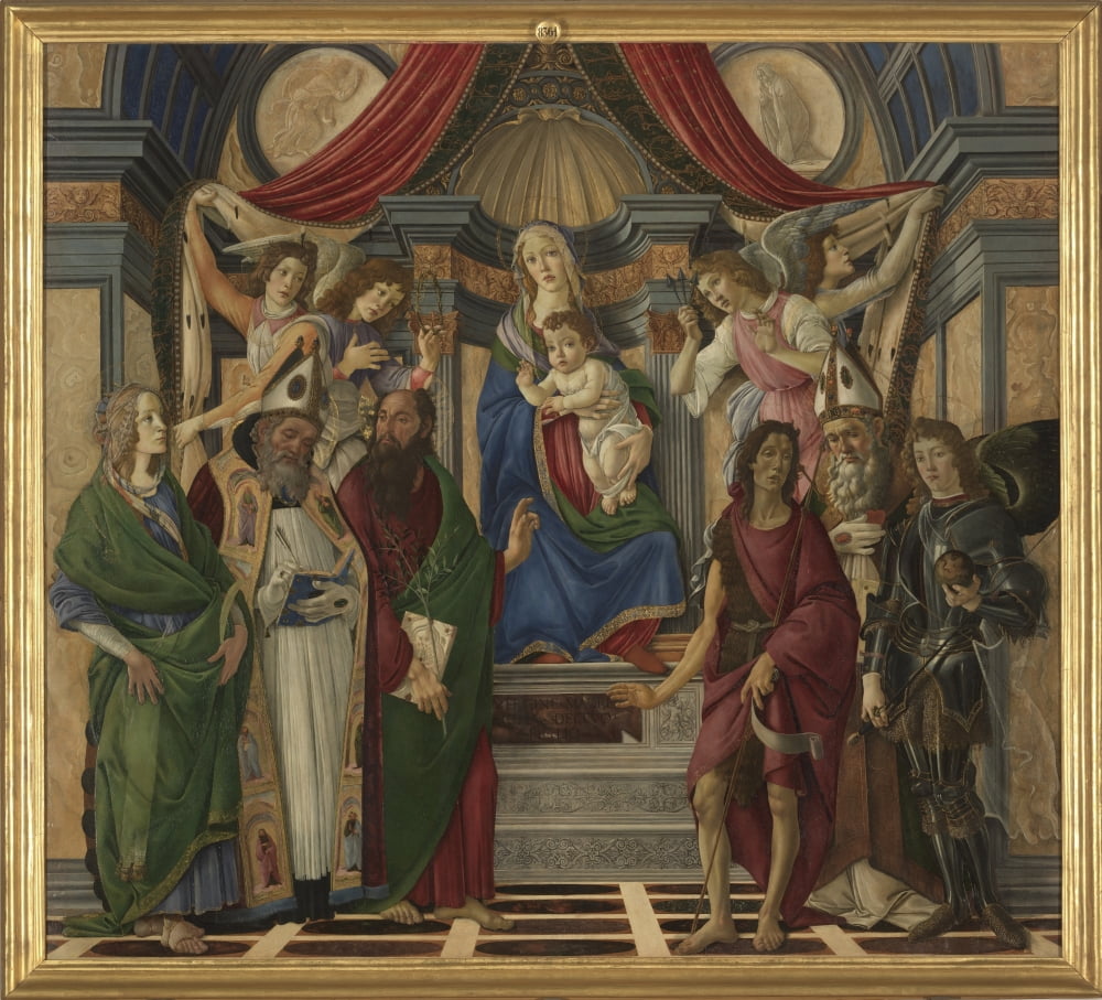 Virgin And Child With Saint Catherine Of Alexandria Canvas Art - (36 x 24)