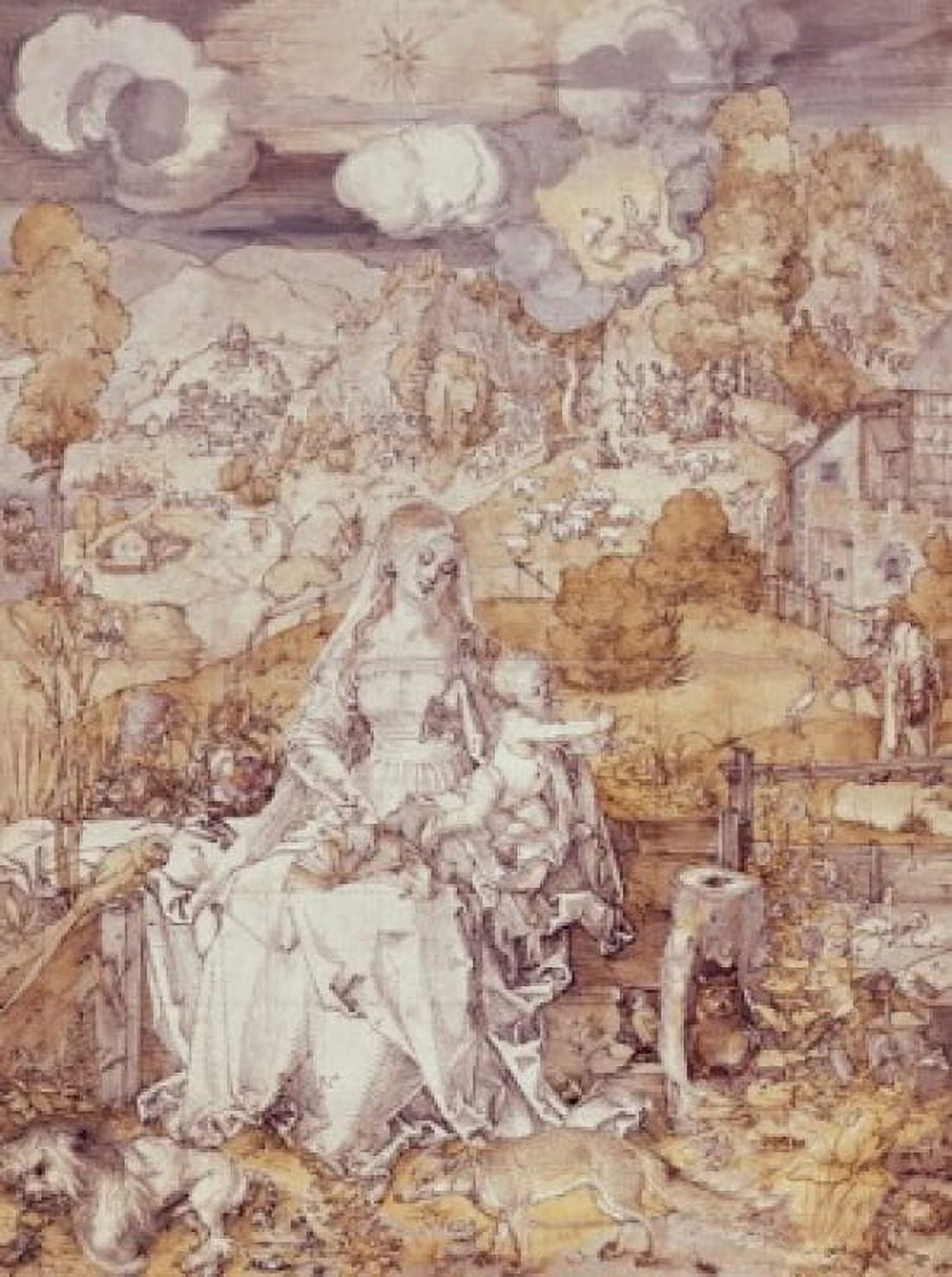 The Virgin with Animals 1503 Albrecht Durer (1471-1528German) Ink with Watercolor Graphische Sammlung Albertina Vienna Austria Canvas Art - Albrecht Durer (18 x 24)
