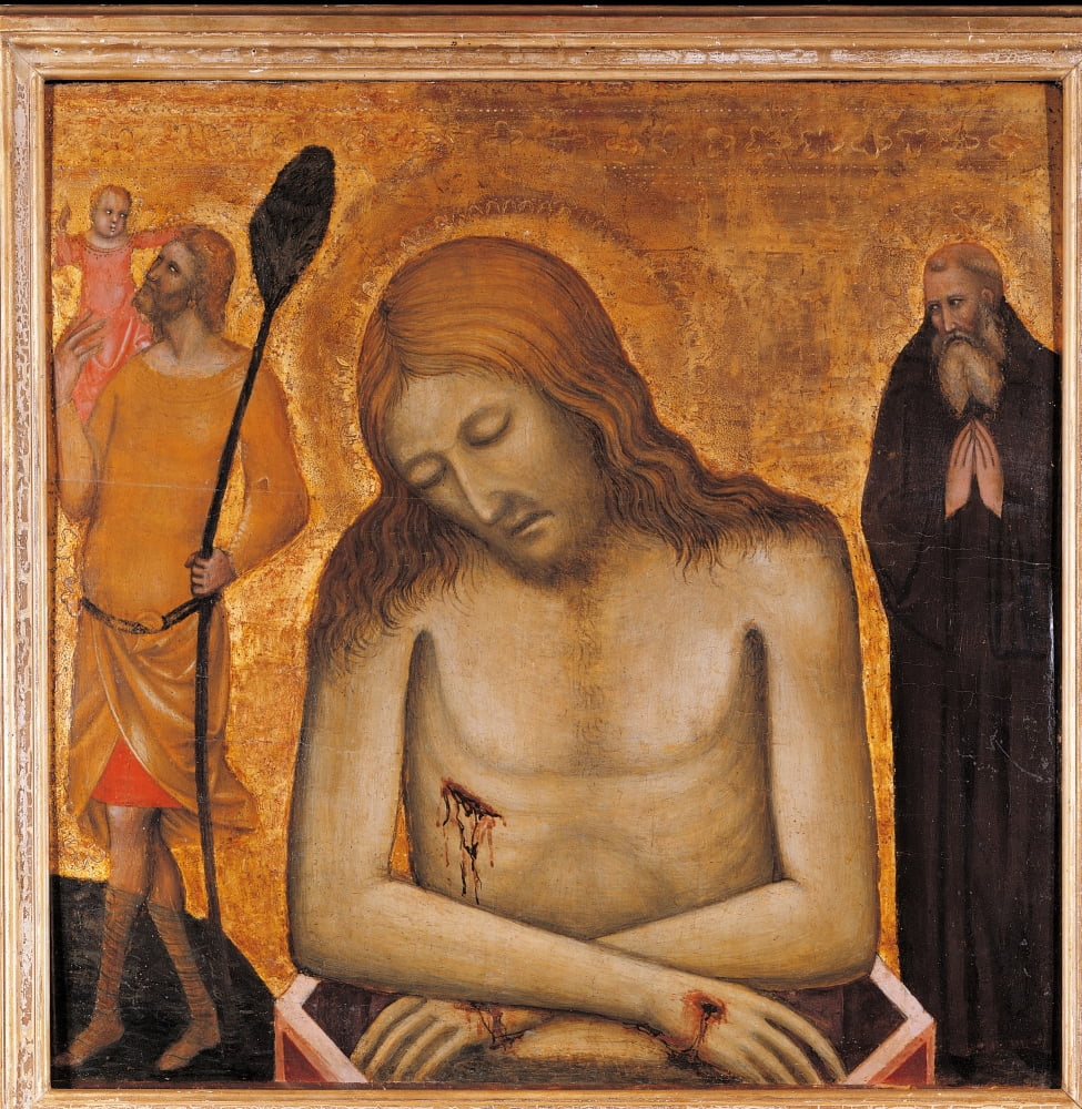 Virgin Announced With Saints Jerome And John Baptist Canvas Art - (24 x 36)
