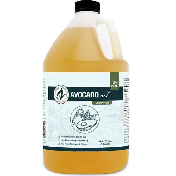 Virgin Avocado Oil - 100% Pure, Unrefined, Food & Therapeutic Grade, No Additives, 128 oz (1 Gallon)