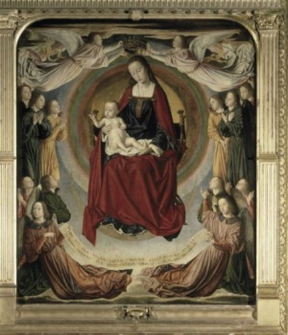 The Virgin and Child with Donors 15th CTriptych Jean Hey (Master of Moulins) (c 15th CNetherlandish) Cathedral of Moulins Canvas Art - Jean Hey (18 x 24)
