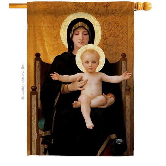 Virgin & Child Religious Faith 28 x 40 in. Double-Sided Decorative Vertical House Flags for Decoration Banner Garden Yard Gift