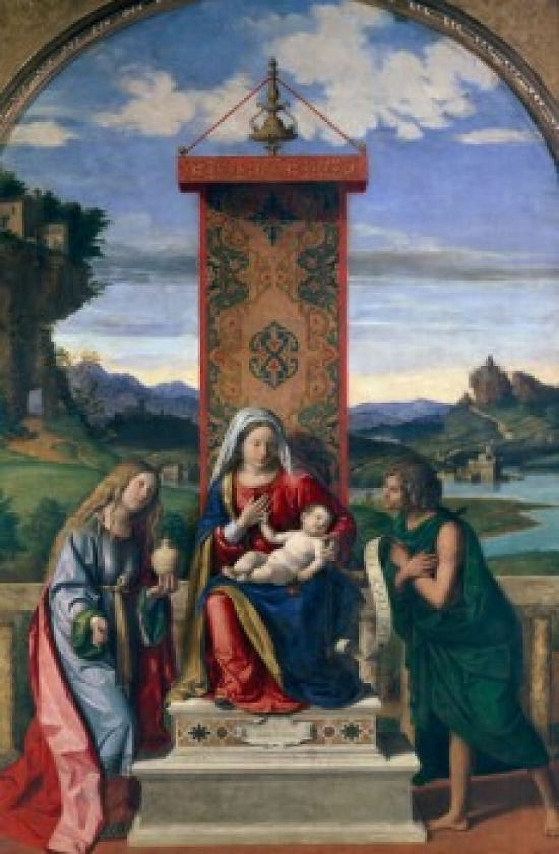 Virgin and Child with Saint John the Baptist and Mary Magdalene by Giovanni Battista Cima da Conegliano (Circa 1459-1517) France Paris Musee du Louvre Canvas Art - Giovanni Battista (24 x 36)