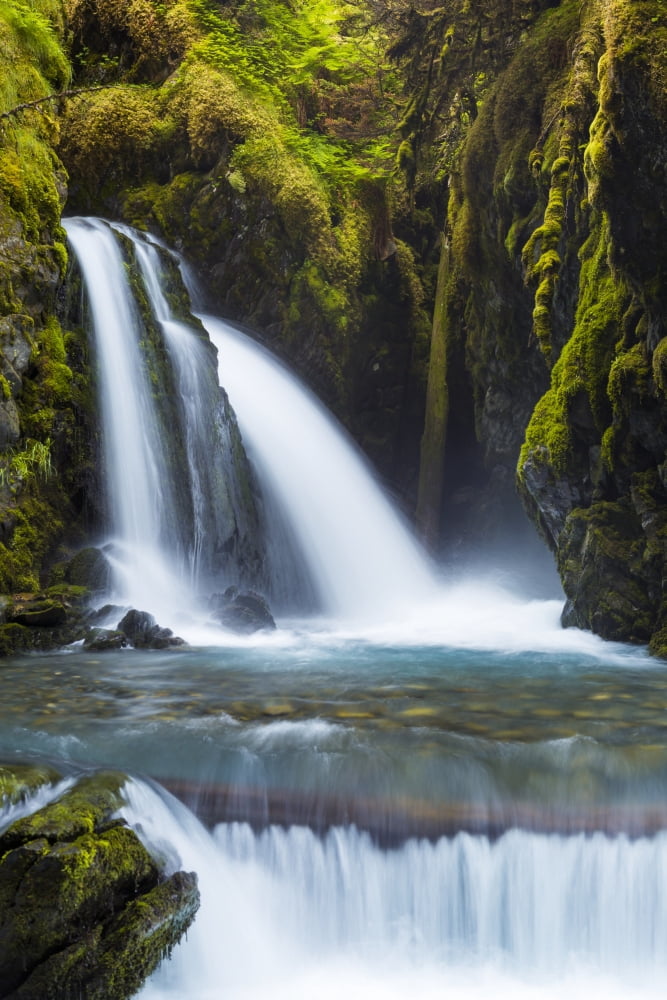 Virgin Creek Falls Girdwood Alaska United States of America Canvas Art - Michael DeYoung Design Pics (12 x 19)