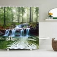 thumbnail image 1 of Virgin Forest Scenery Fabric Shower Curtain Trees landscape Printing Polyester Waterproof Bathroom Curtain Decor with hooks, 1 of 5