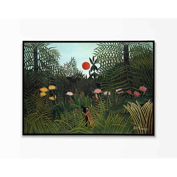 Virgin Forest With Sunset By Henri Rousseau 1910 Poster, Poster, Wall Art, Poster Print, Wall Decor, Art, Landscape, Sunset Unframed Paper Print