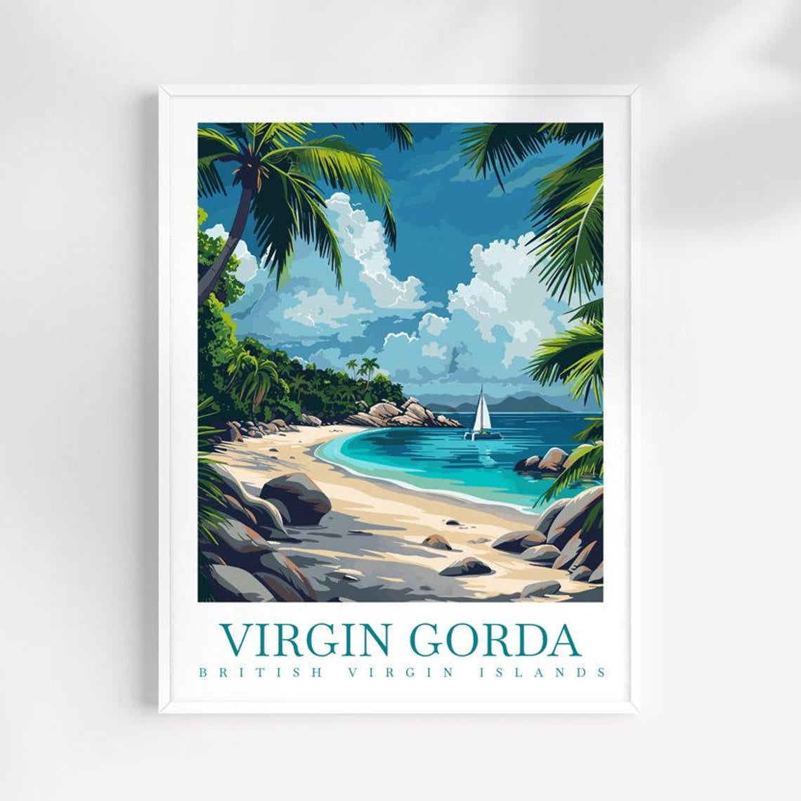 Virgin Gorda British Virgin Islands Travel Wall Art Print, Caribbean ...