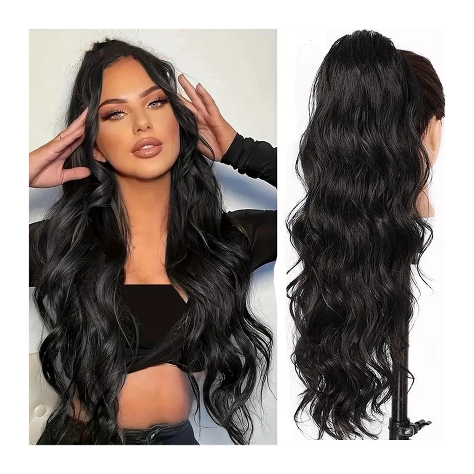 Virgin Hair Weave Brazilian Hair Extensions 100G/Set long 26Inch Body Wave Drawstring Ponytail Human Hair Ponytail For Women