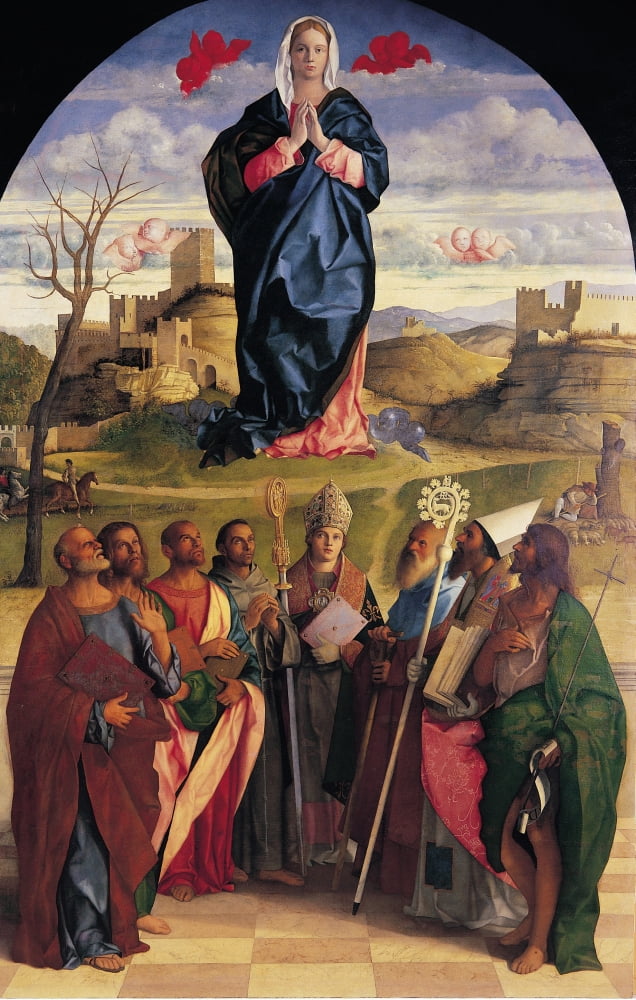 Virgin In Glory With Eight Saints Canvas Art - (18 x 24)