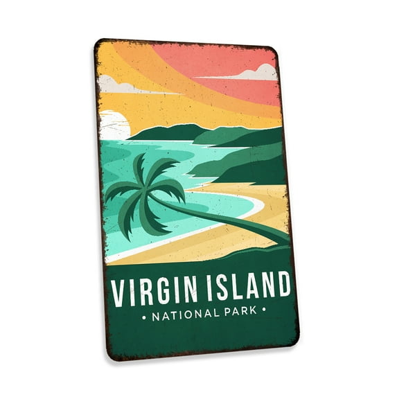 Virgin Island National Park Sign Vintage Looking Decorative Signs Home Décor Gift 16x24 Matte 116240086040