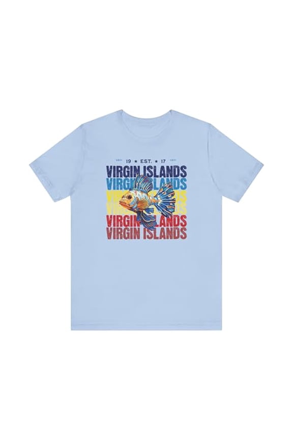 Virgin Islands EST 1917 Unisex T-Shirt - USVI Tropical Fish Unisex Tee - Matching VI Vacay Shirt Men Women