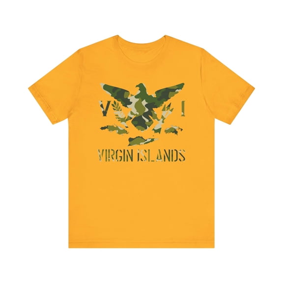 Virgin Islands Flag Green Army Camouflage Unisex T-Shirt - USVI Gift Souvenir
