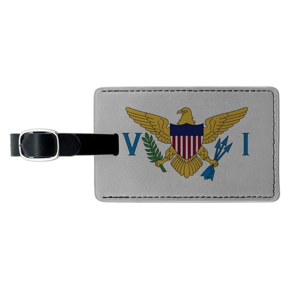 Virgin Islands US Territory Flag Rectangle Leather Luggage Card Suitcase Carry-On ID Tag