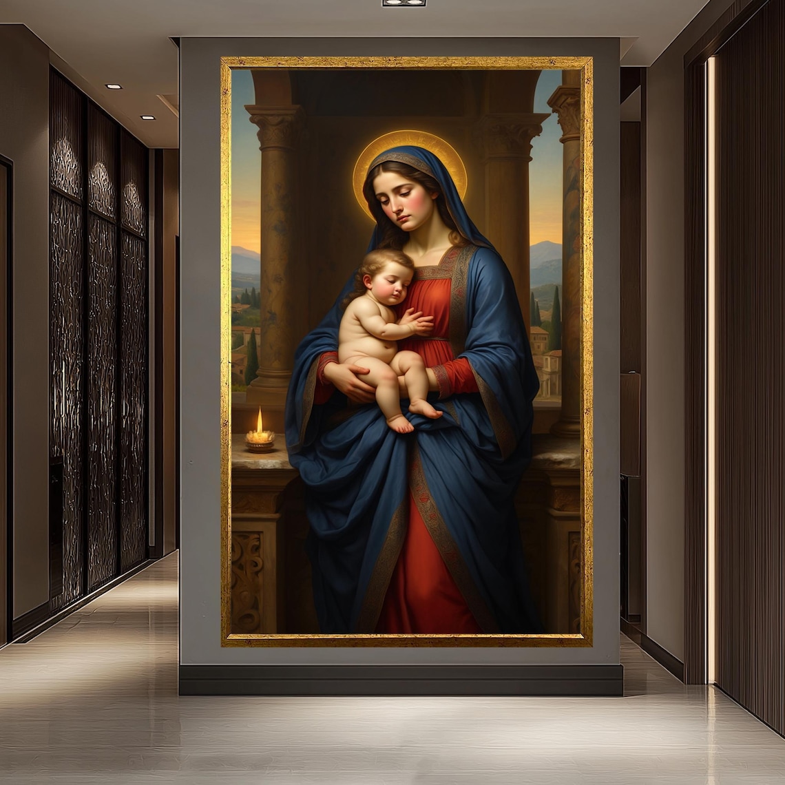 Virgin Mary And Baby Jesus Canvas Print – Holy Mother Religious Wall ...