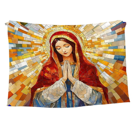 Virgin Mary Blanket,Soft Cozy Fuzzy Plush Flannel Throw Blankets Religious Gifts for Women Men,Catholic Christian Throw Blankets for Bed Couch Sofa Living Room
