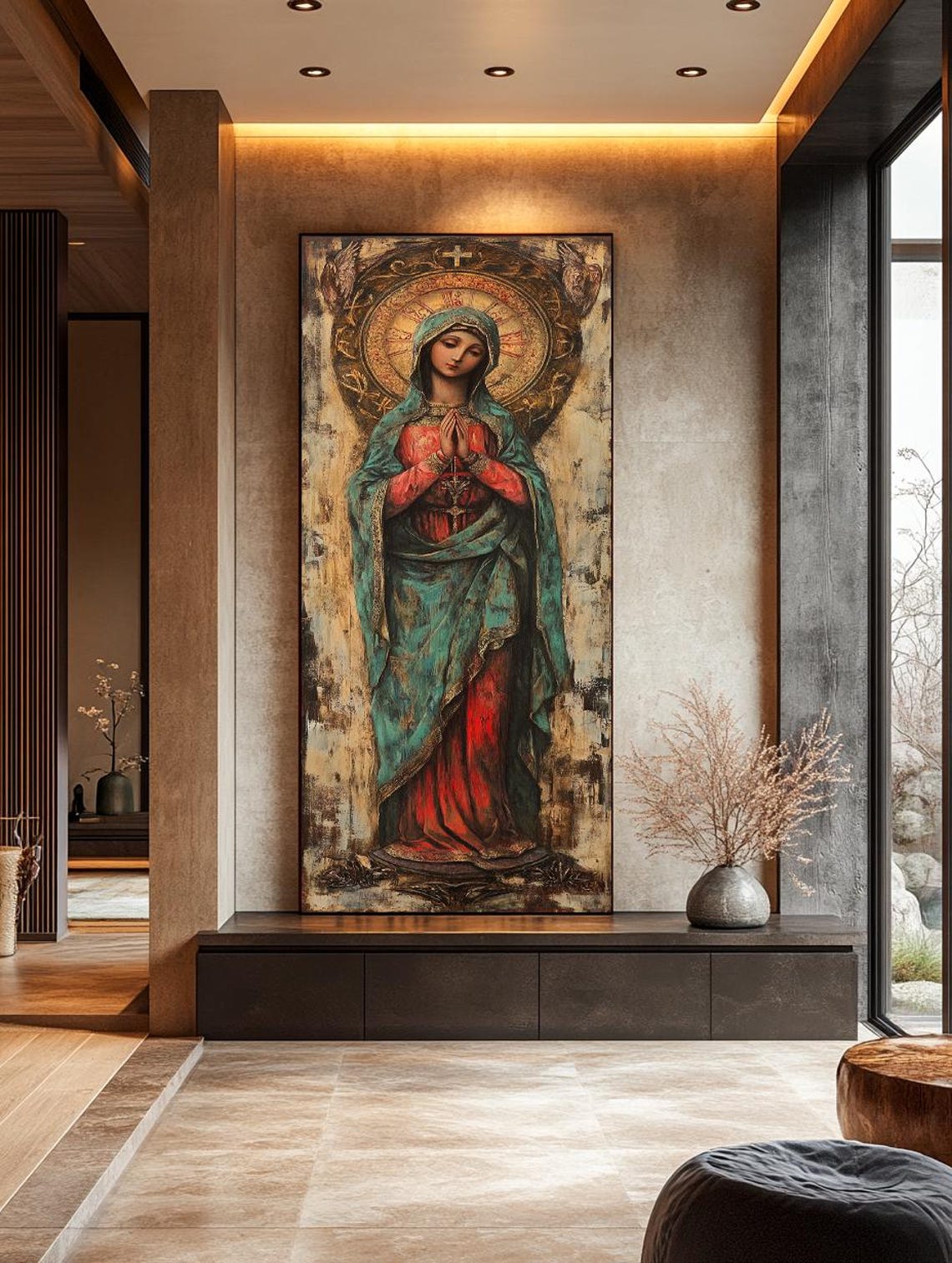 Virgin Mary Canvas Painting, Our Lady Of Guadalupe Religious Art ...
